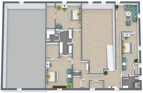 Two Story Barndominium Plan