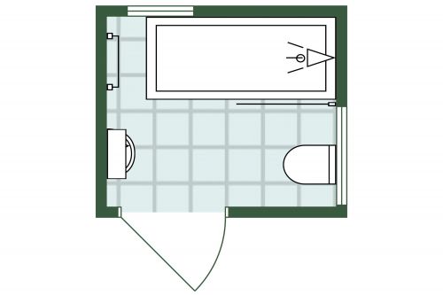 Square Craftsman Style Bathroom 