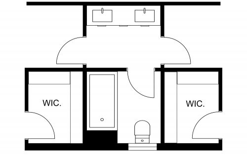 Jack and Jill Bathroom Floor Plan