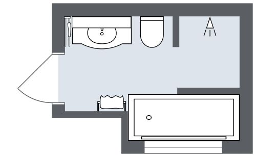 Full Bathroom Layout Southwestern Style