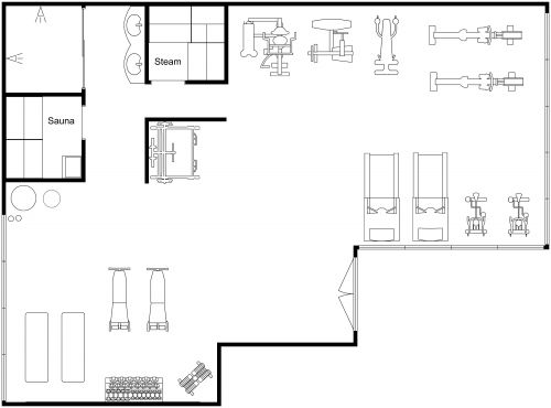 Gym Design Layout With Sauna