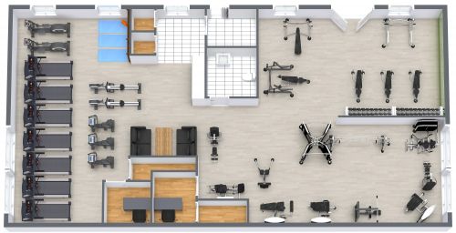 Efficient Fitness Gym Layout 