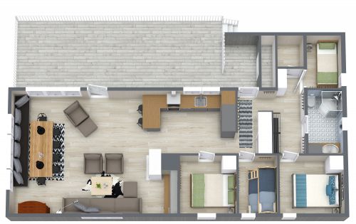 4 Bedroom Cabin Floor Plan