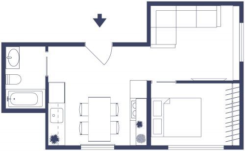 Tiny House Design With 1 Bedroom 