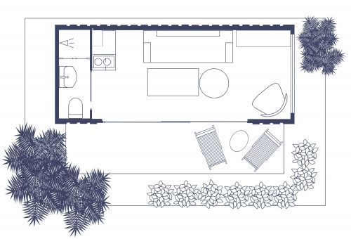 Mid-Century Tiny House Plan