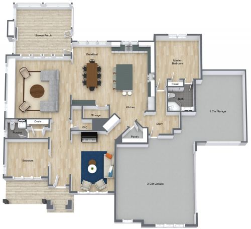 Spacious Floor Plan With Large Family Kitchen