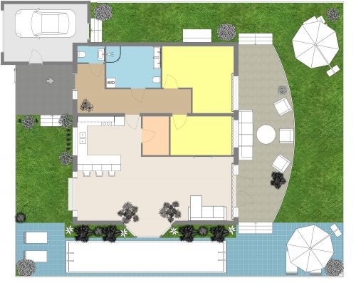 Site Plan With Landscape and Swimming Pool