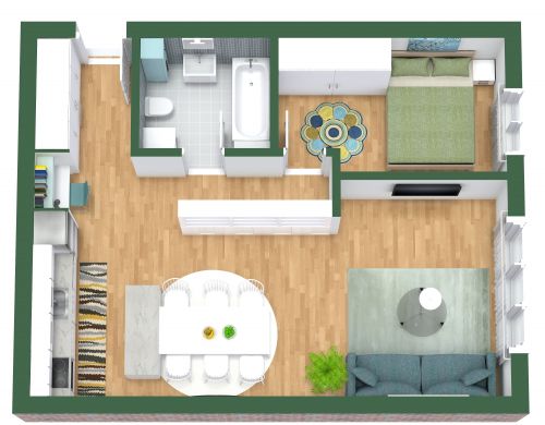 Spacious 1 Bedroom Floor Plan