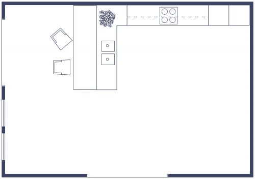 L-Shaped Kitchen Layout With Peninsula