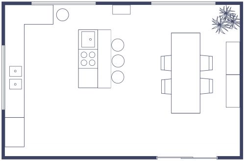 Kitchen Remodeling Floor Plan With Island