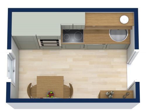 Small Single Wall Kitchen Floor Plan