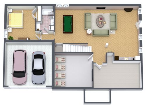 Basement Open Floor Plan Idea