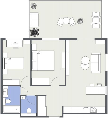 2 Bed 2 Bath Apartment Floor Plan