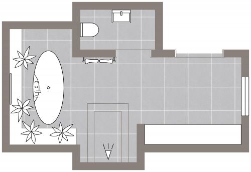 Zen Style Master Bathroom Layout