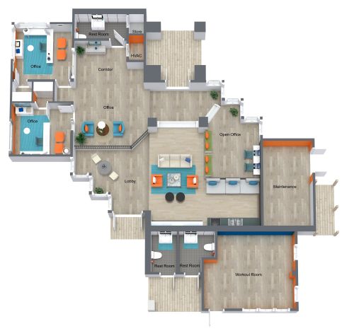 Modern Office Floor Plan Template