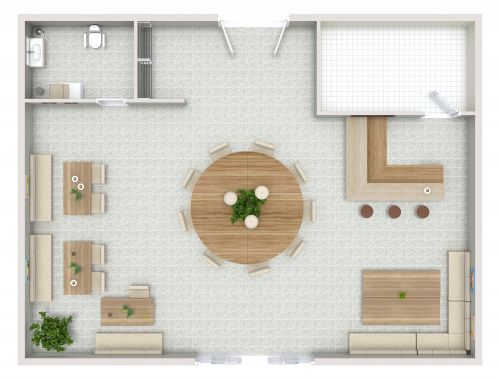 Organic Restaurant Floor Plan Layout With Round Table