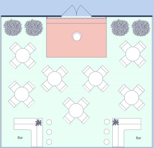 Intimate Outdoor Concert Floor Plan With Bar