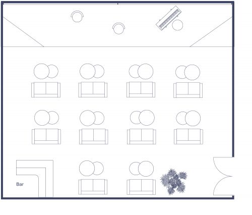 Cozy Concert Hall Plan With Sofa Seating