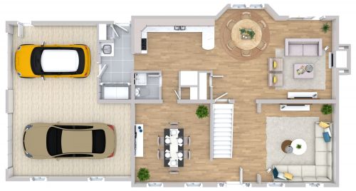 Inviting House Plan Layout With Bay Window