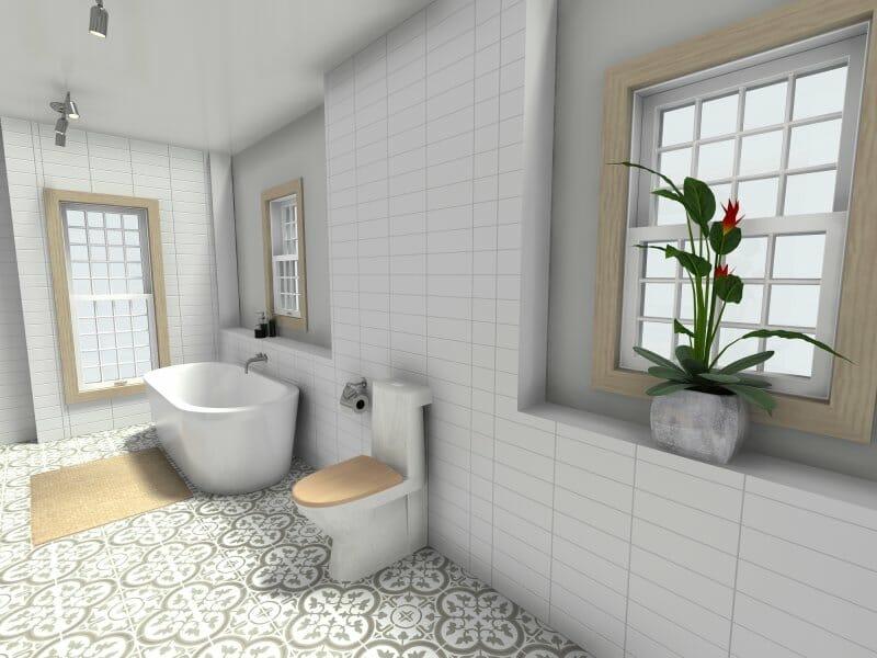 Scandinavian Bathroom Light colored Items