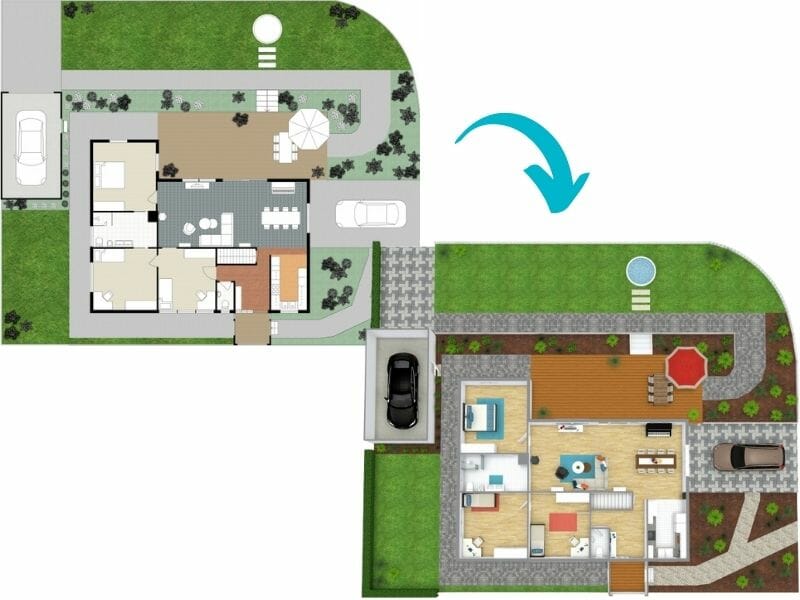 2D and 3D site plan