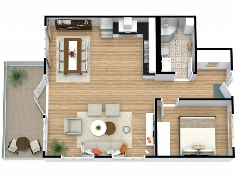 2D Floor Plan Profile Black and Beige