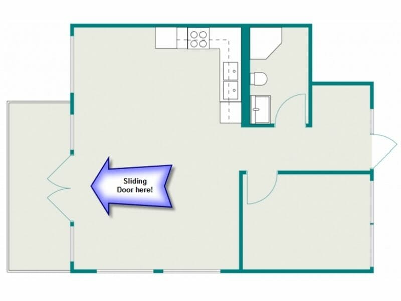 2D floor plan sliding door