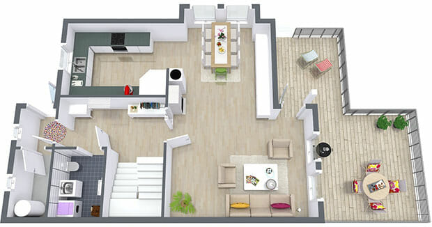 3D Floor Plan Ground Floor Fotografen Kommer