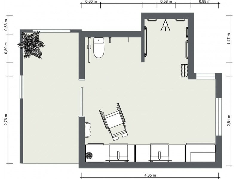 Accessible Bathroom 2D Floor Plan