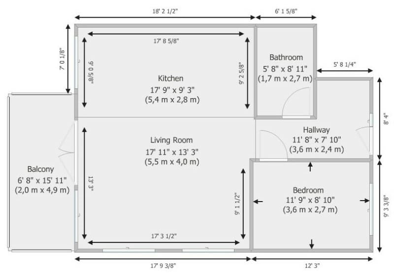 floor plan with measurements