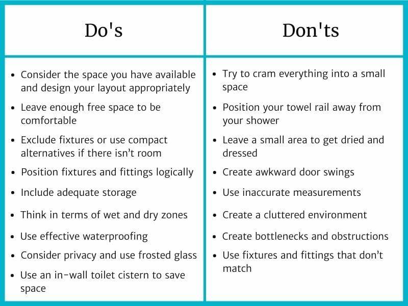 Bathroom Layout Do's and Don'ts