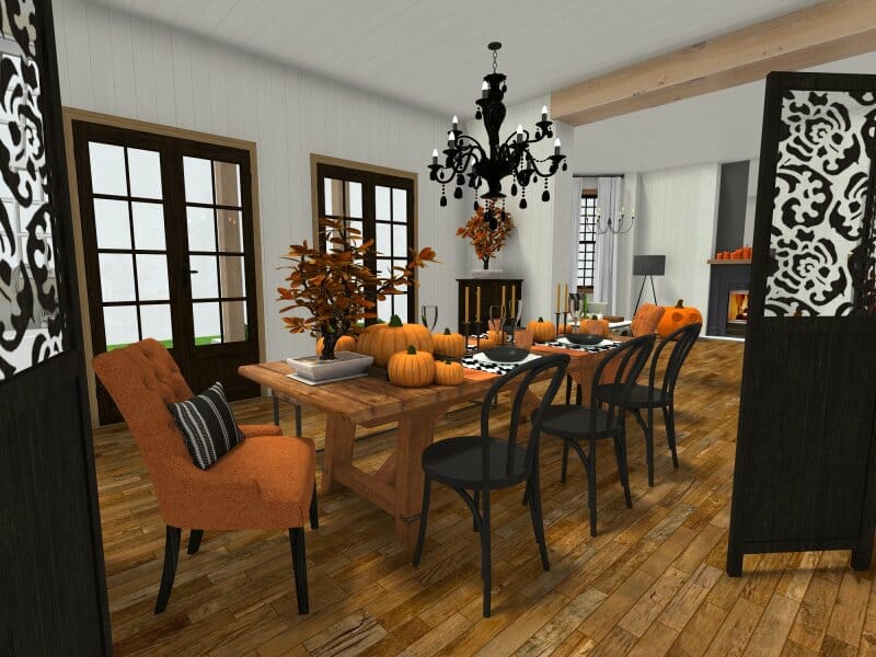 Classic black and orange Halloween decorating ideas