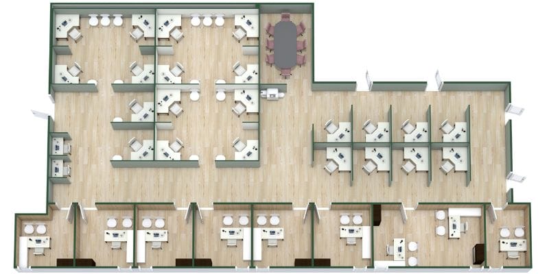 Cubicle floor plan 3D