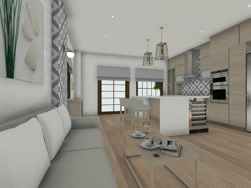 Living room kitchen interior.