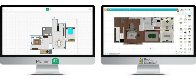 Desktop Comparison Planner5D and RoomSketcher