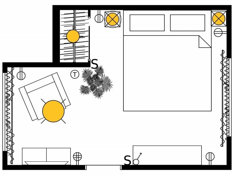 Electrical plan layout bedroom