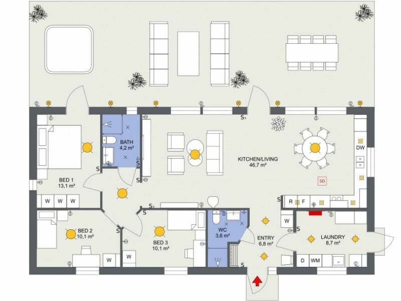 Electrical floor plan example