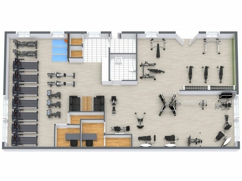 3D Gym Floor Plan