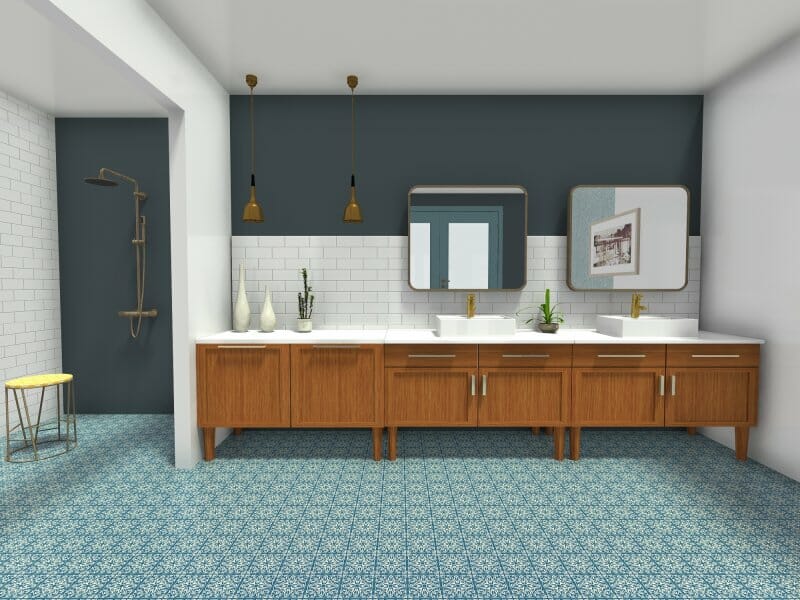 Mid century modern bathroom style