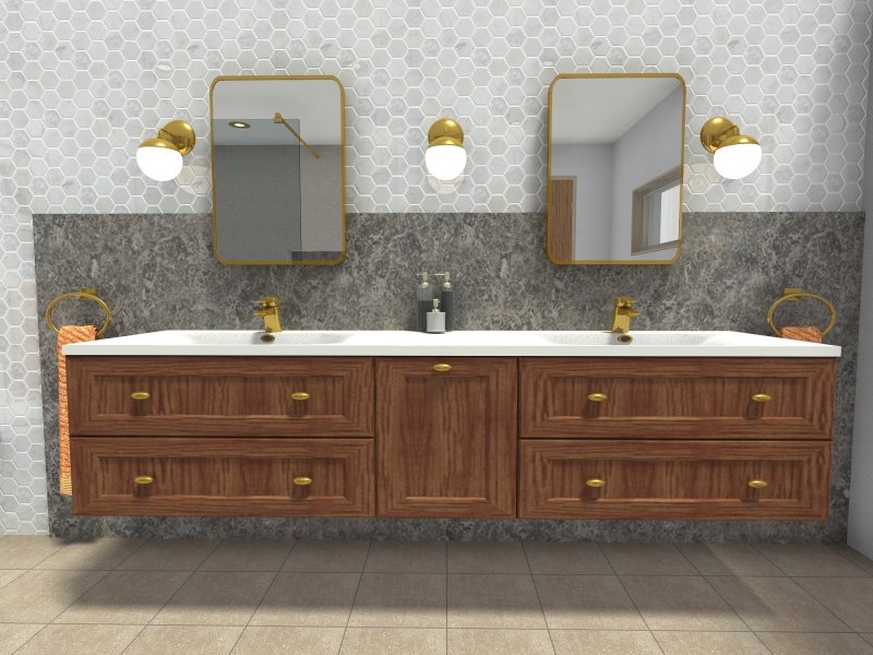 Med century modern bathroom vanity