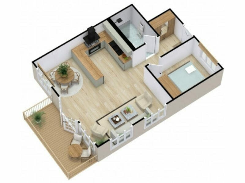 natural 3d color floor plan