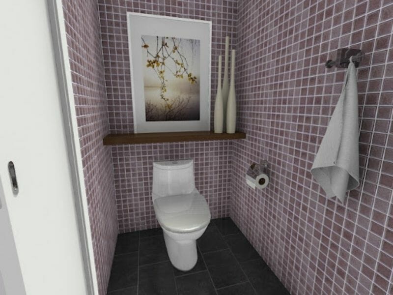 Purple old house bathroom remodel idea 