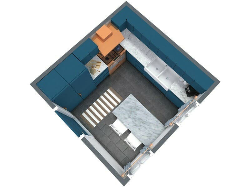 3D kitchen floor plan