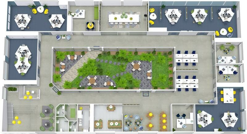 3D floor plan office layout