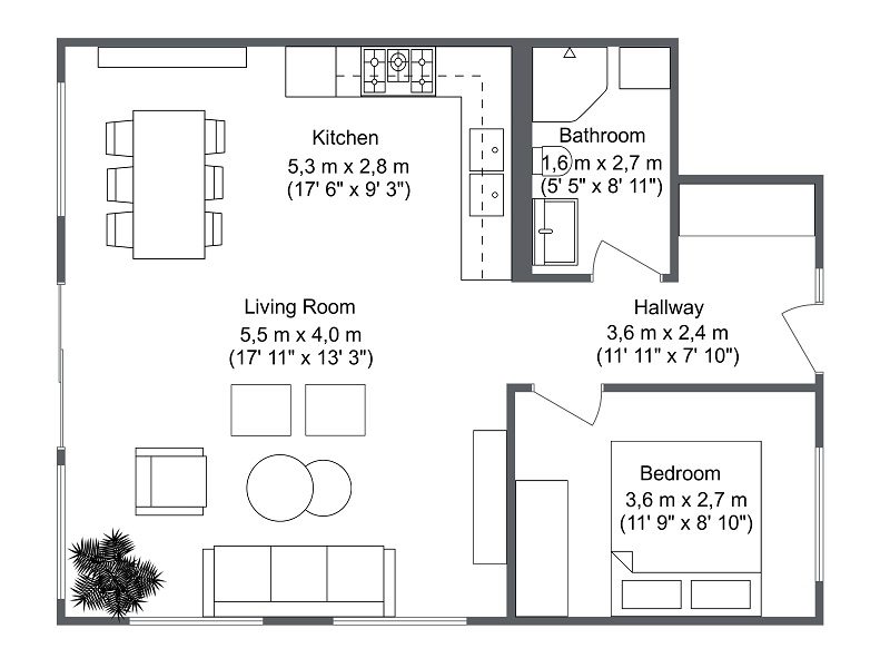 RoomSketcher Room Dimensions