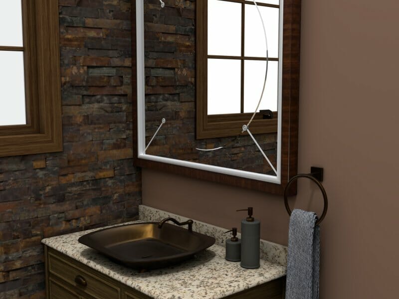 Bathroom sink in rustic style