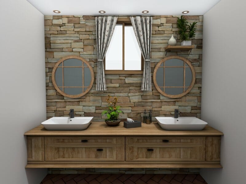 Rustic bathroom style mirror