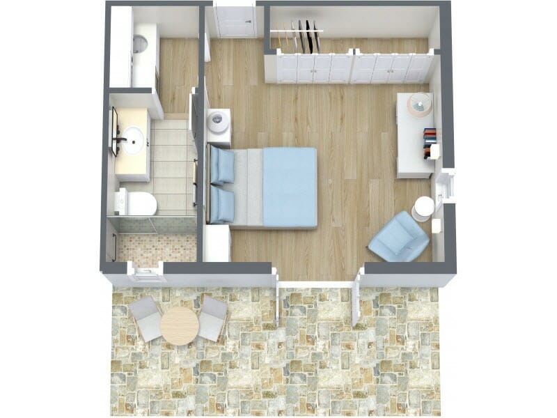 Senior Guest Suite Floor 3D Floor Plan