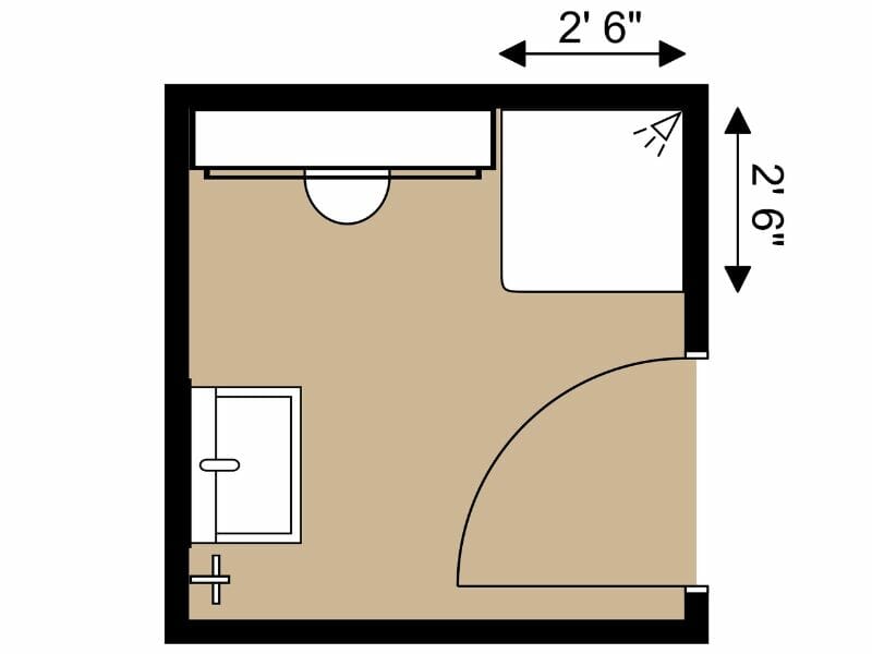 Standard shower dimensions