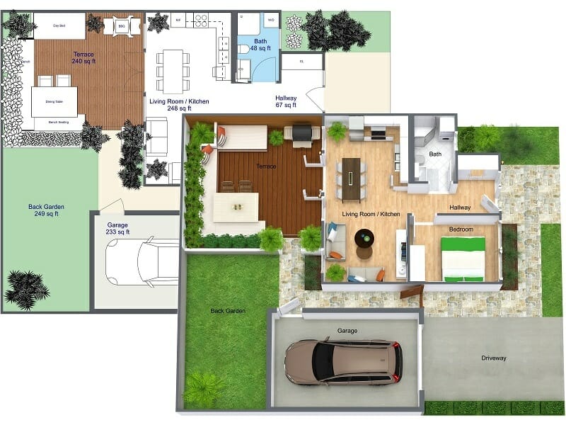 RoomSketcher 2D and 3D Site Plans